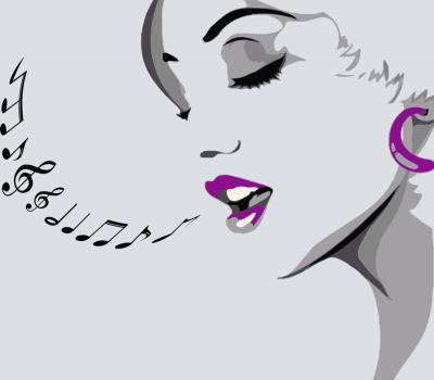 graphic of woman singing